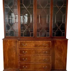 Vintage Mahogany 1930’s Breakfront  Henkel Harris