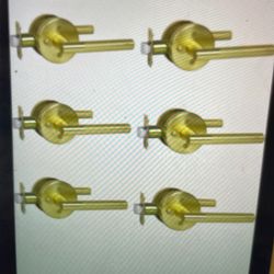 Knurled Brushed Gold Door Handles Interior