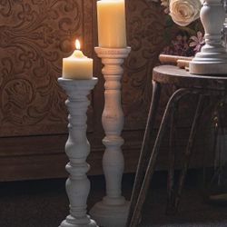 White Rustic Candle Holder