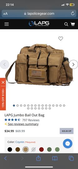 LAPG LA Police Gear jumbo Bail Out Bag