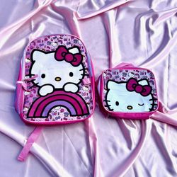 2 piece hello kitty school set backpack lunch box