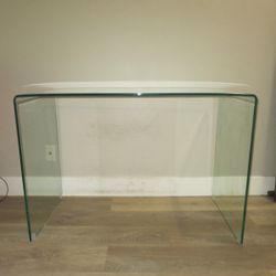 Modern Clear Glass Writing Desk 
