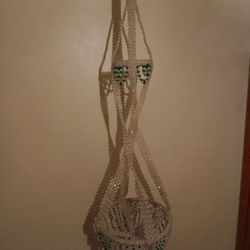 Beautiful Vintage Beaded Plant Holder 53 Inches Long 