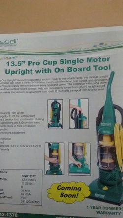 Bissell upright vacuum with on-board tools 1 year warranty brand new