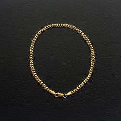 14k yellow gold cuban link 8.25” bracelet 3.50 mm 8.2 grams