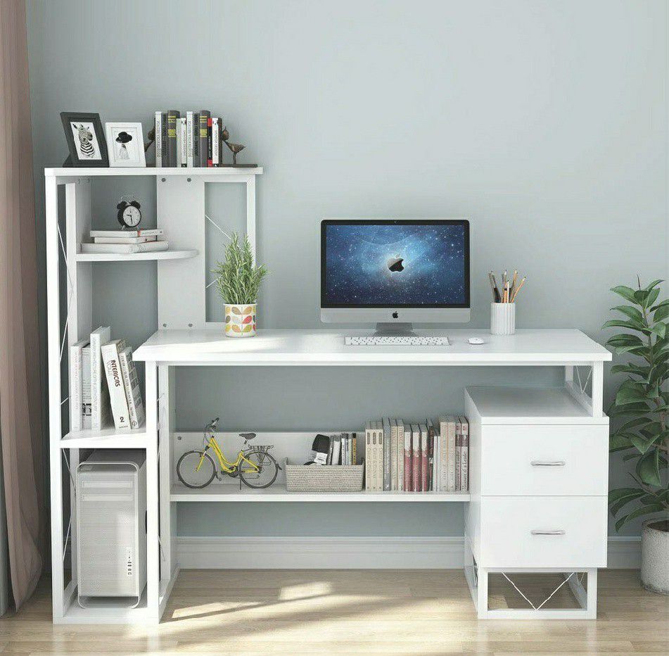 Computer table, office table, bedroom table, white computer table