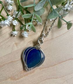Blue Aventurine Wire-Wrapped Pendant
