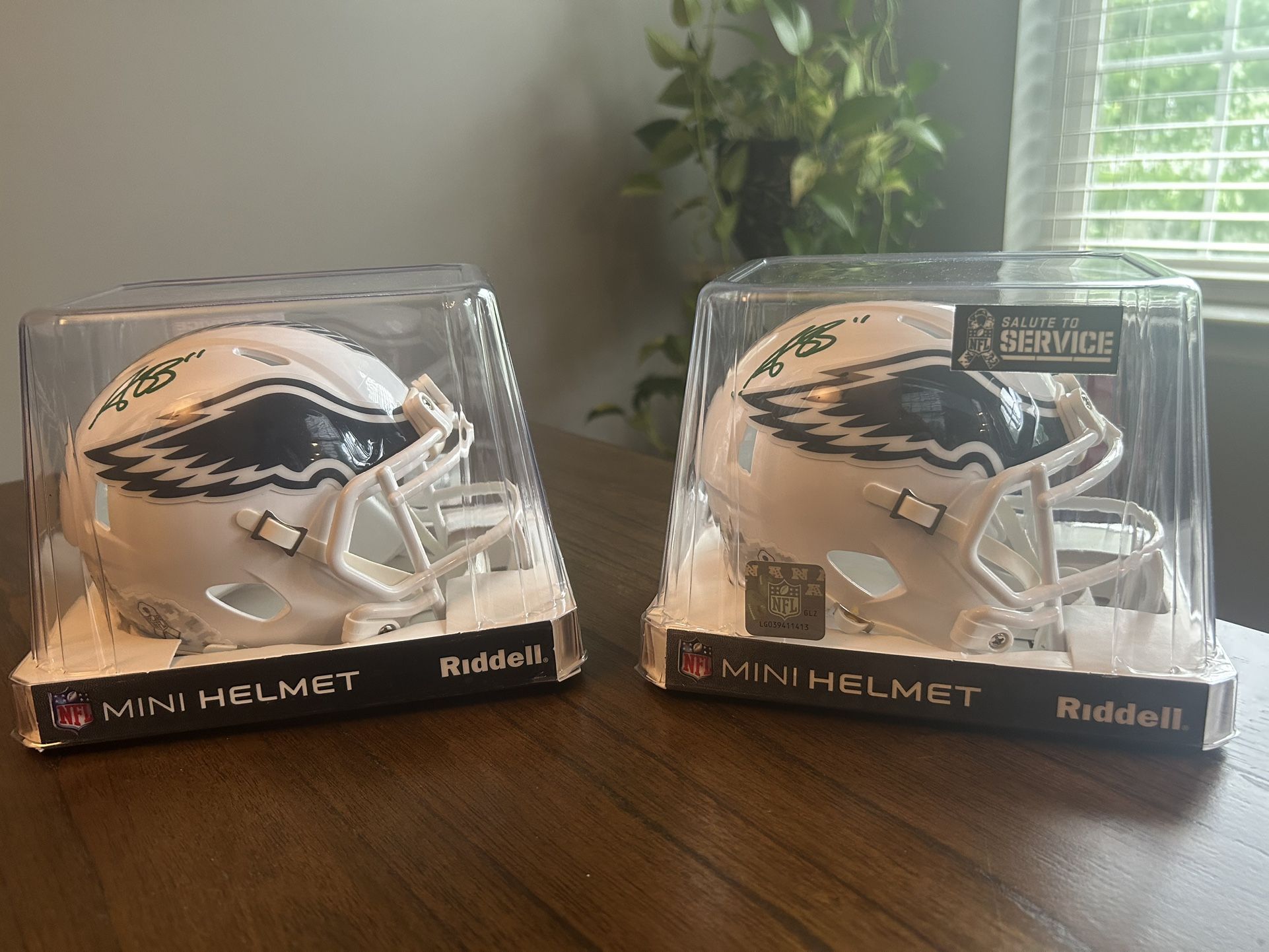 Philadelphia Eagles AJ Brown autographed mini Helmet.