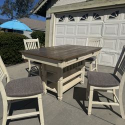Rustic Dining Table With 4 Chairs 