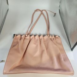 Vintage Gucci Blush Pink Leather Shoulder Bag With Drawstring Detail
