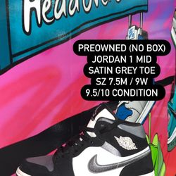 Jordan 1 Mid Sz 7.5M / 9W