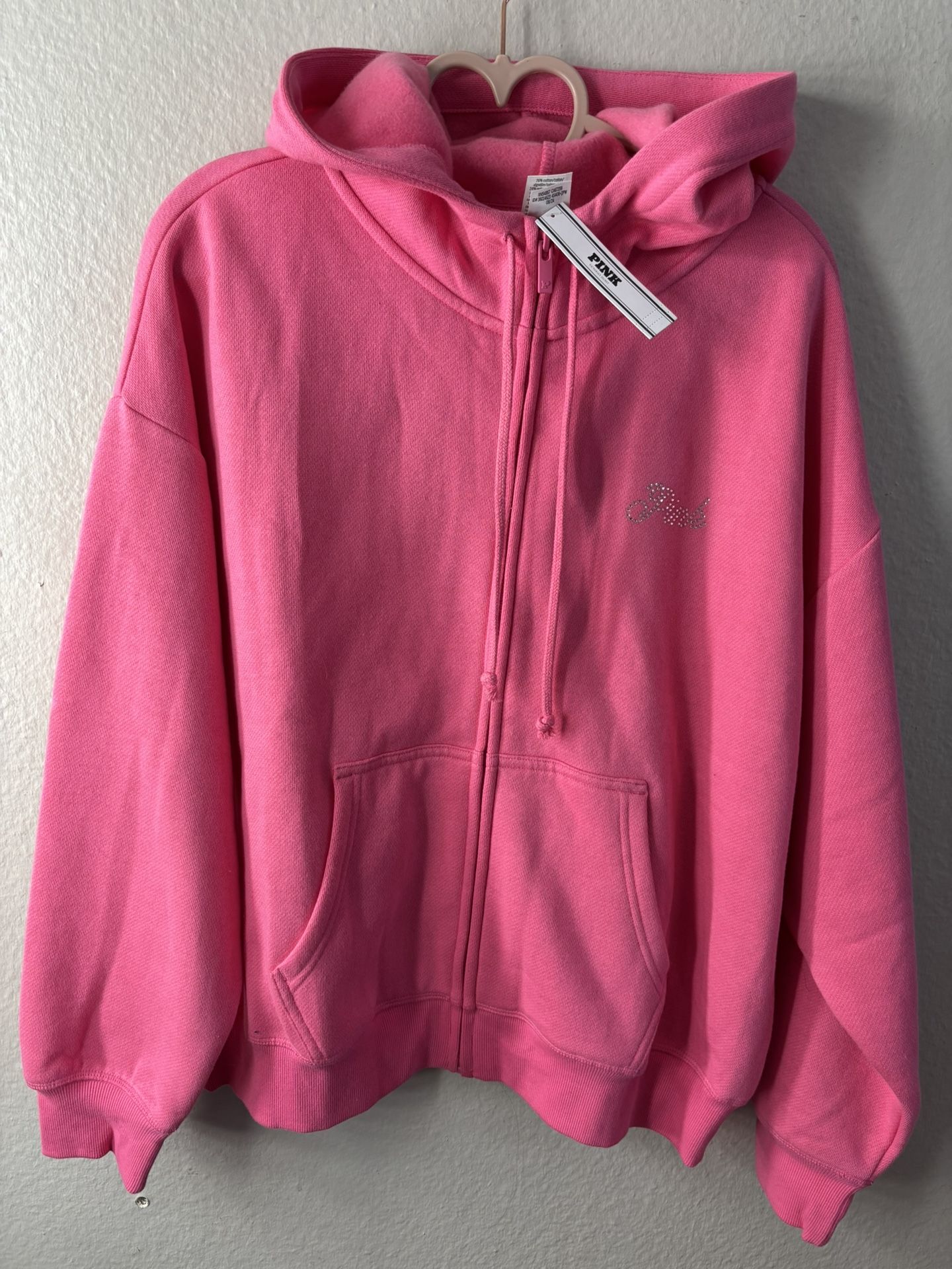 Victoria's Secret PINK full-zip hoodie - Bright pink