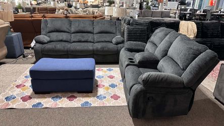 💞OM 💞  Brand New Reclining Sofa and Loveseat Living Room Couch Set