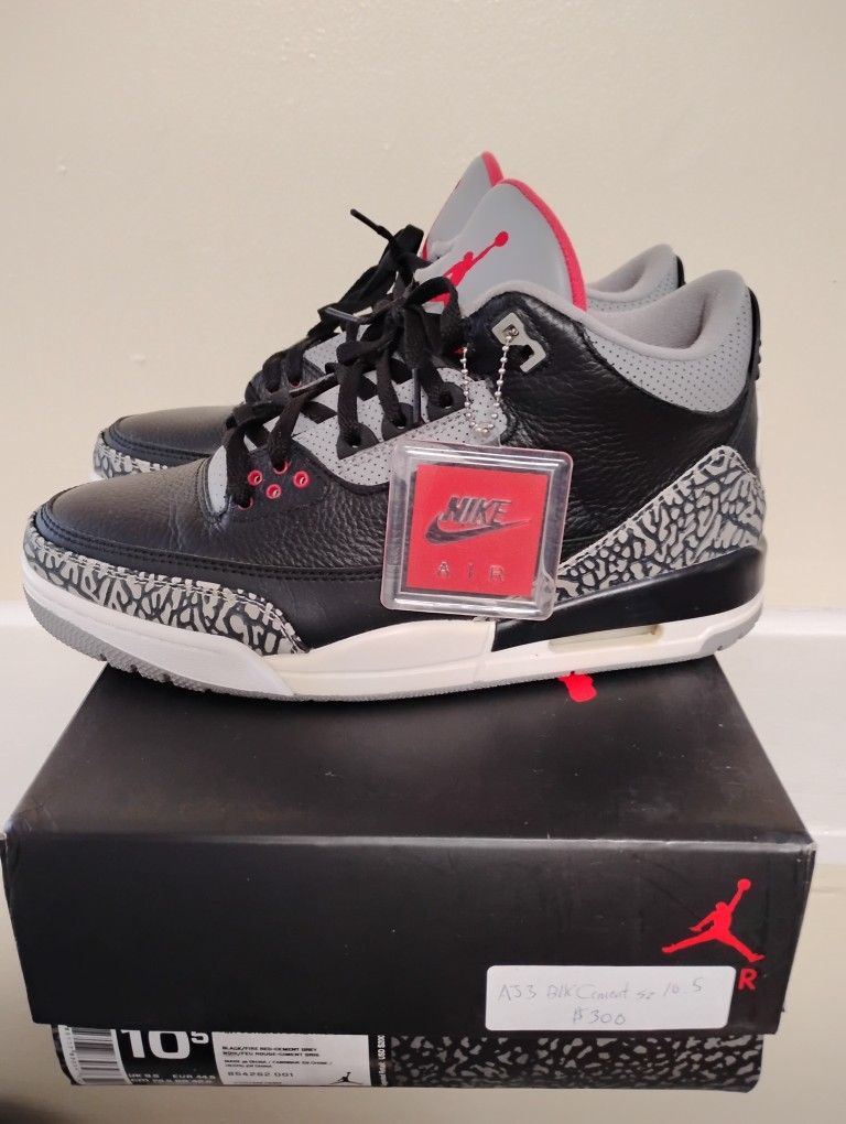 VNDS Jordan Retro 3 Black Cement  sz 10.5 2016 Release comes with OG box I'll take $200 cash only no trades 