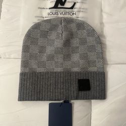 Louis Vuitton Beanie Damier Petite Gray LV Monogram Logo