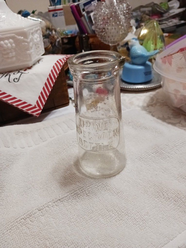 1940s Vintage Glass Urine Specimen Glass Bottle