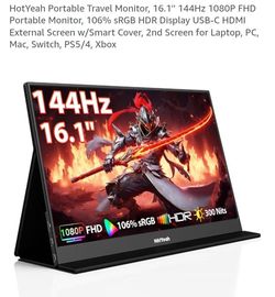 NEW PORTABLE TRAVEL MONITOR 16.1"