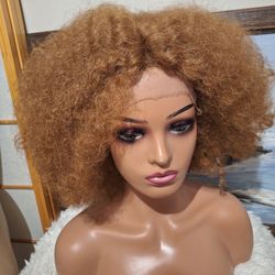 Human Hair Blend Lace Front Wig 