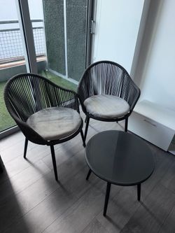 Patio chairs and table set