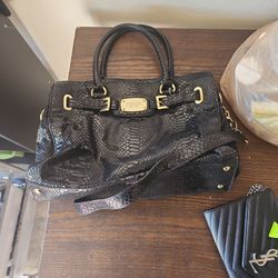 Michael Korrs Snake Skin Black Purse
