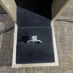 Diamond Moissanite Baguette Engagement Ring