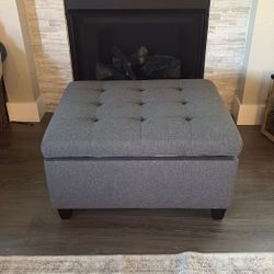 Gray Storage ottoman 