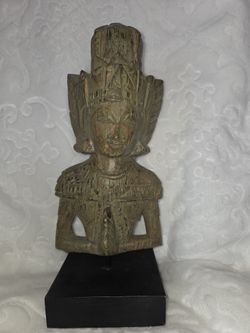 Hand carved wooden bust