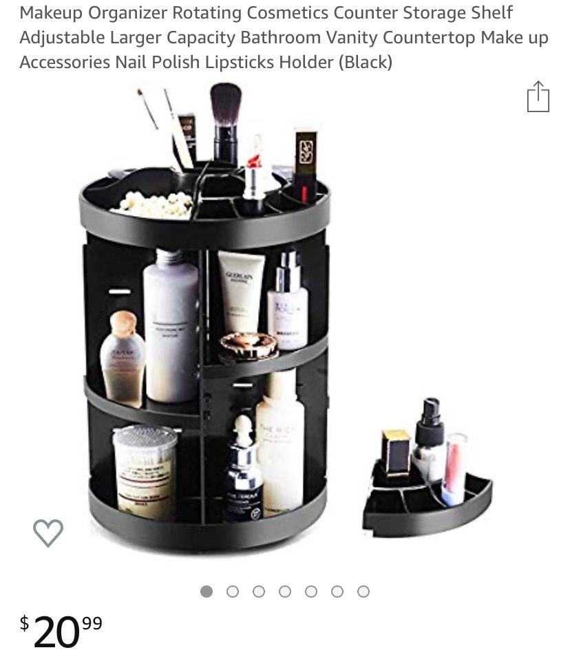 New Makeup Organizer Rotating Cosmetics Counter Storage Shelf Adjustable
