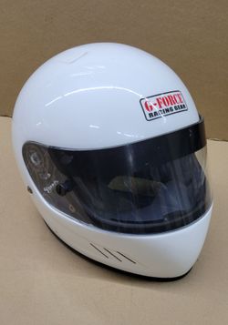 White G-Force Pro Force 1 Full-Face Auto Racing Helmet - Large
