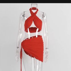 🆕 Red Two-Piece Outfit 