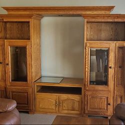 oak amish style entertainment center