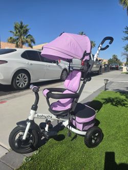 Babyjoy 5-in-1 Folding Kids Tricycle - Purple