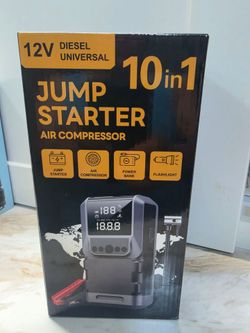 10 In 1 Jump Starter, Air Comprssor, Flashlight and Power Bank
