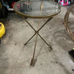 World Market Arrow Glass Top Side Table 