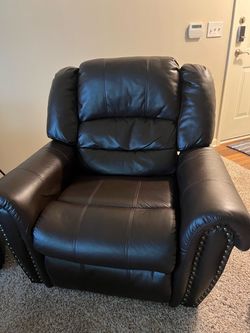 Dark Brown Leather Recliner Chair