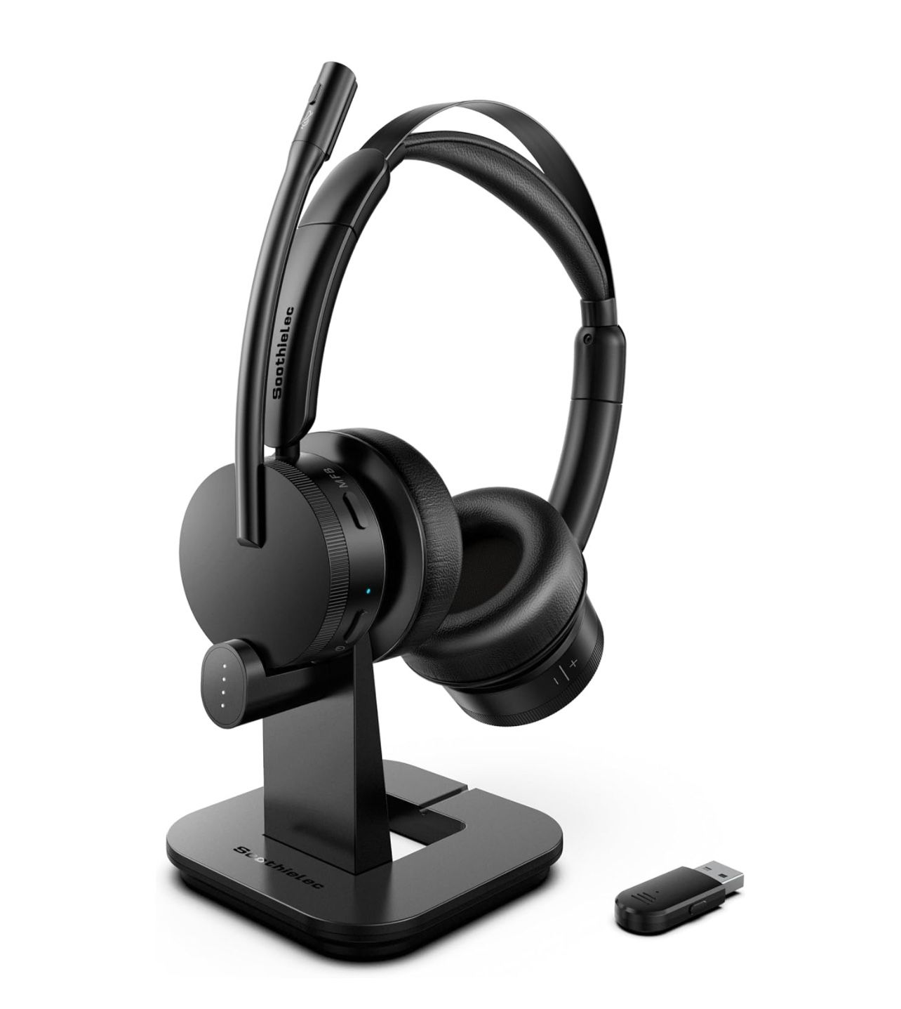 Wireless Headset, V5.2 Bluetooth Headset with Noise Canceling Microphone, Computer Headset