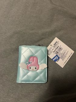 Sanrio My Melody Bifold Card Case Wallet Quilted Blue Dreaming Angel