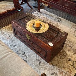 Chinese Woodcarved Antique Blanketchest 