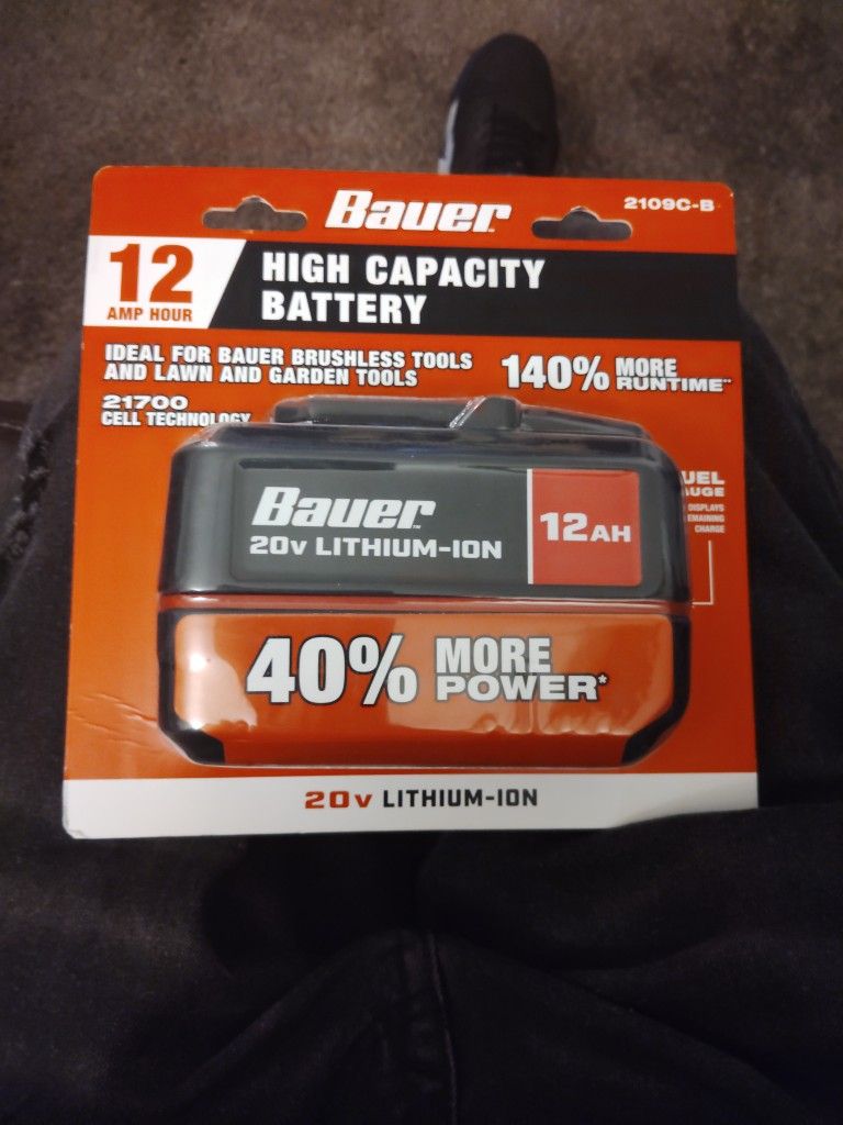 Bauer 20v Lithium Ion 12AH Battery