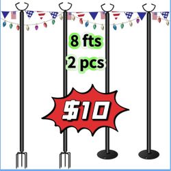 ❤️$10❤️ MARVOWARE String Light Poles for Outdoors Weather Resistant,Stainless Steel Tall,Christmas Decoration,Light Pole for House Garden Patio Weddin