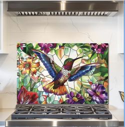 KITCHEN BACKSPLASH - Tempered Glass / 30x20” / Easy Adhesive Install / High Definition Print - New