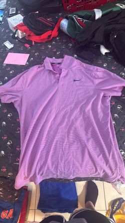 Mens Pink Nike Golf Polo Shirt - L