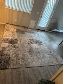 Large Abstract Gray Area Rug