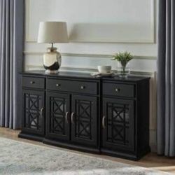 Beautiful Black Buffet/ TV Entertainment (New)