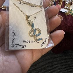Snake Necklace Plated Gold