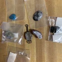 LOT OF PYRITE, TAMPA BAY CORAL, QUARTZ & 4 UNBRANDED CRYSTALS