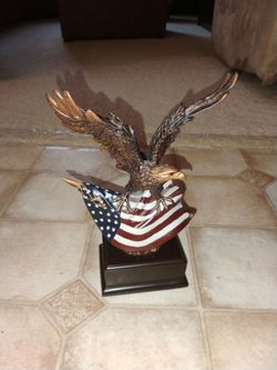 Eagle with American Flag Statue