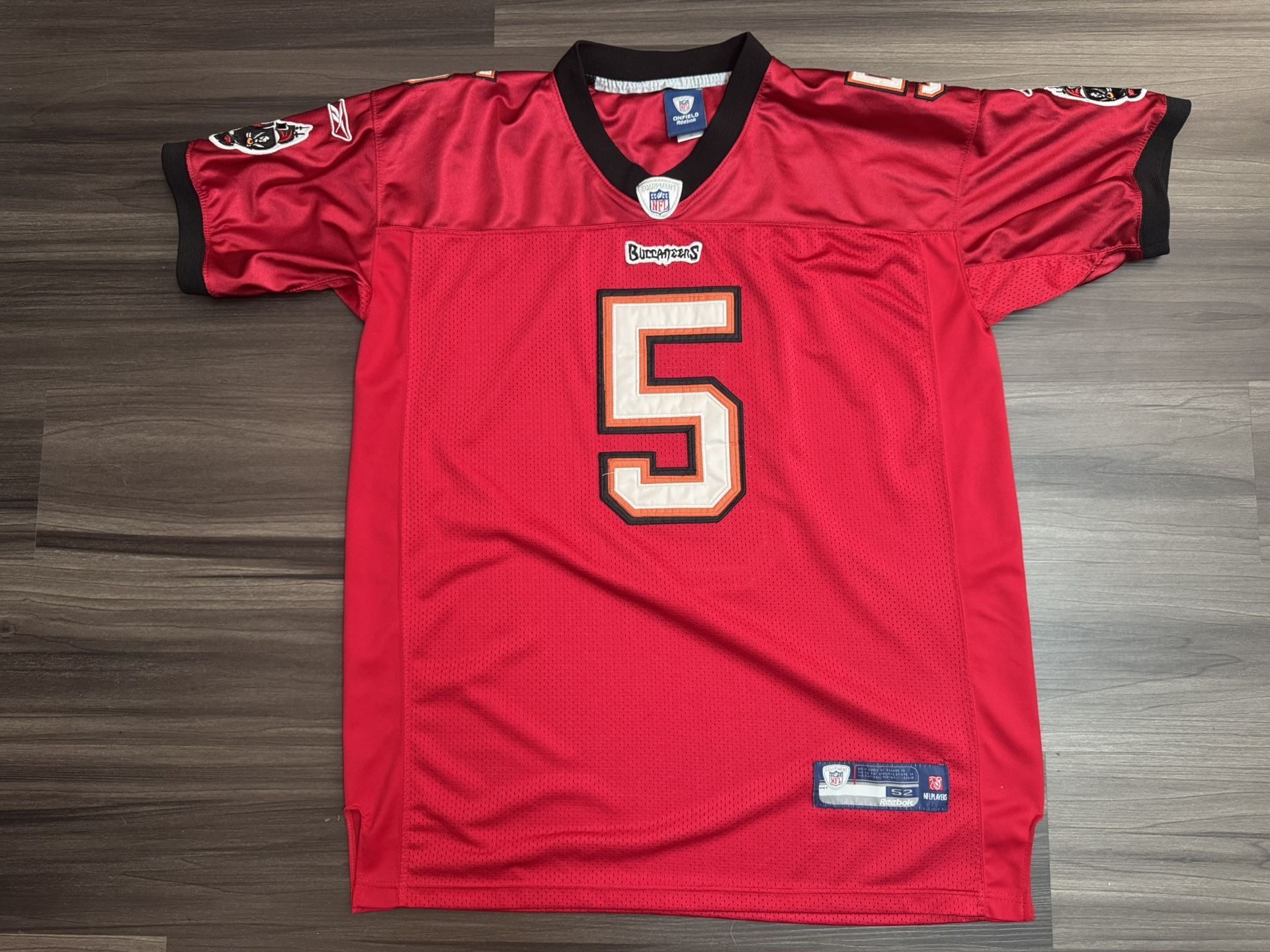 Reebok Josh Freeman #5 Tampa Bay Buccaneers Home Stitched Jersey Men’s 52 2XL