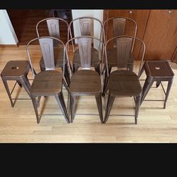 24” High Distressed Copper Metal Indoor Restaurant Barstool - Industrial Style  8 TOTAL  Will sell 4, 6, or 8  4- $150 6- $200  ALL 8-$250