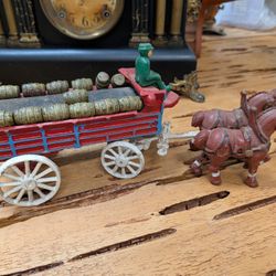 Antique Cast Iron Beer Wagon Clydesdale Horse 
